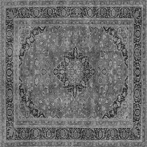 Ahgly Company Indoor Square Medallion Gray Traditional Area Rugs, 4' Square