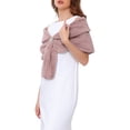 thumbnail image 4 of INSPIRE CHIC Women's Faux Fur Shawl Wrap Cape for Bridal Wedding Party Bridal Shrug with Faux Pearl Rhinestone Brooches S Sandalwood red, 4 of 6