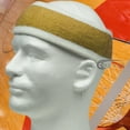 thumbnail image 7 of Couver Unisex Two Tone Wide Basketball Headband Striped Sports Sweatband 3 Pack One Size, Gold/White, 7 of 7