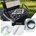 thumbnail image 5 of Golf Cart Seat Covers for 2 Seater,Boho Navy Blue Microfiber Cart Seat Towel Blanket,Ethnic Geometric Southwestern Retro Absorbent Breathable Non Slip Bench Seats Protector for Golf Course 51"x31", 5 of 9
