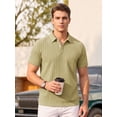 thumbnail image 3 of RICHCOIN Mens Casual Polo Shirt Summer Short Sleeve Vacation Button Beach Knit Stretchy Golf Shirts, 3 of 7