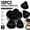 black, variant on 10PCS Black Triangle Powder Puff Makeup Applicator, Soft Velour Face Powder Puff for Loose Powder, Pressed Powder and Setting Powder, Reusable Cosmetic Puff with Finger Strap for Flawless Makeup Fini