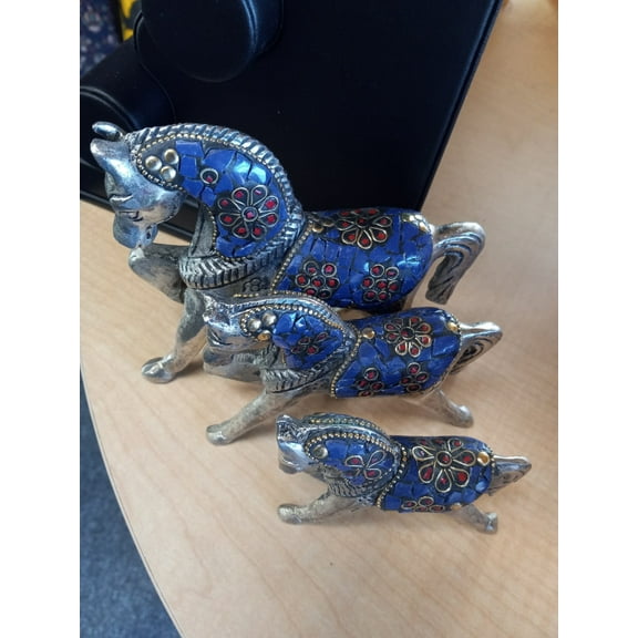 Rajashthani Aluminum Metal Horse family | 3 in set | Handwork Horse family