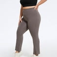 thumbnail image 5 of Ltctricy Women's Plus Size Yoga Pants Soft Comfy High Waisted Straight Leg Workout Leggings Pull on Slim Lounge Pants(Brown,4X-Large), 5 of 5