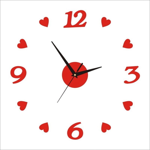 Teissuly 3D DIY Wall Clock Decor Sticker Mirror Frameless Large DIY Wall Clock Kit for Home Living Room Bedroom Office Decoration Teissuly WER202312132179