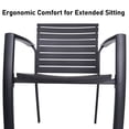 thumbnail image 5 of Anmutig Outdoor Dining Chairs with Aluminum Structure & Resin Seat,2pcs Stackable Patio Chairs for All-Weather Use,300LBS Capacity,Black, 5 of 6