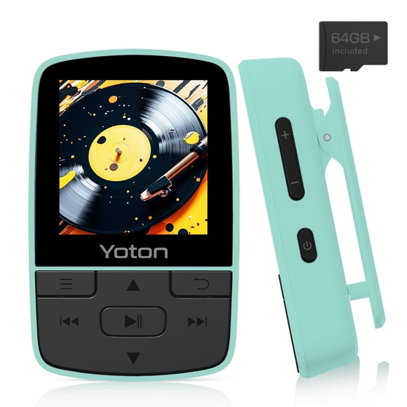 Reproductor MP3 YOTON YM03 Bluetooth 5.2 64GB con clip deportivo verde