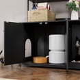 thumbnail image 4 of Yiwa Meuble Cache-Litière pour Chat de 52 Pouces avec 2 Tablettes de Rangement, Grand Meuble Cache-Litière avec Portes, Armoire Intérieure en Bois pour Chat, Tapis à Griffer Inclus, 4 of 7