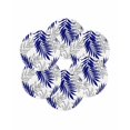 thumbnail image 7 of 13 Inch Round Placemats Set of 6, Blue Leaves Non Slip Heat Insulation PP Table Mats, Abstract Modern Geometric Lines Simple Art Washable Place Mats for Kitchen Dining Party Table Decor, 7 of 7