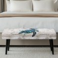 thumbnail image 3 of Jiueut Wood Turtle Pattern Dining Room Bench Covers, Breathable Bench Seat Protection with Elastic Band Washable Rectangle Chair Slipcover for Kitchen Home Hotel, 3 of 7