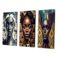 thumbnail image 3 of Designart "Contemporary Retro Beauty of African Woman I" African American Wall Art Set Of 3 - Glam Grey Gallery Wall Set For Home Decor, 3 of 6