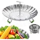 thumbnail image 1 of Vaporera, vaporera de verduras para cocinar, plegable de acero inoxidable, expandible, 1 of 5