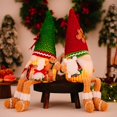 thumbnail image 3 of 2PCS Christmas Gnomes Plush with LED Light, Handmade Lighted Swedish Tomte Santa with Gingerbread Scandinavian Figurine Plush Glowing Up Elf Doll Gnome Ornaments Christmas Decorations Home Decor, 3 of 9