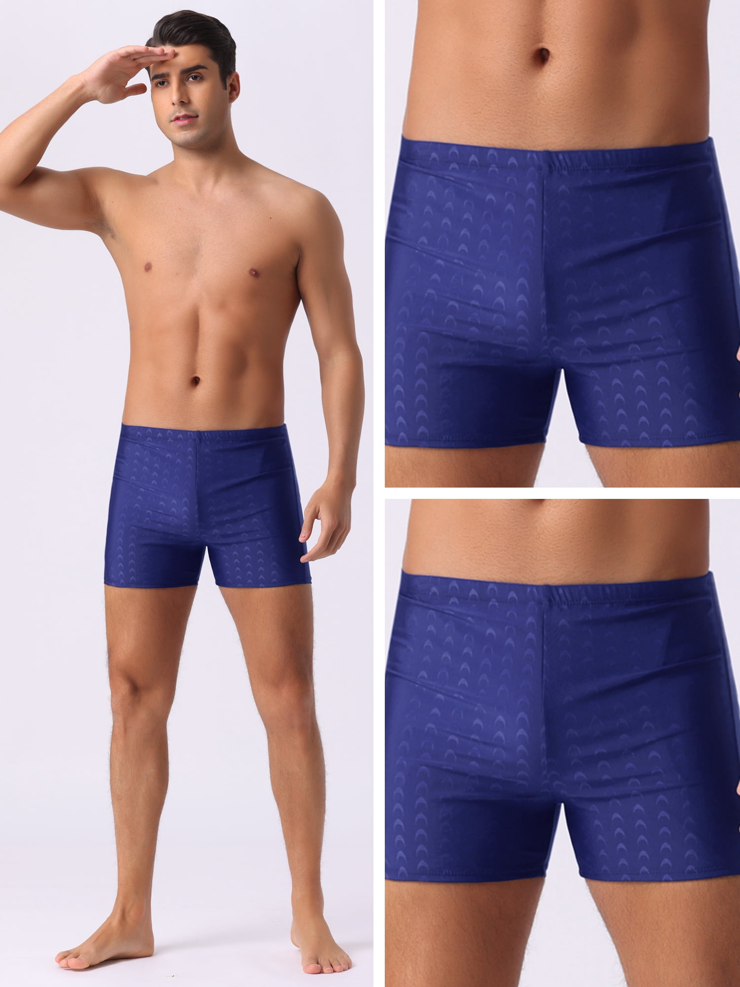 DARING DIVA Men's Casual Summer Elastic Waist Swimming Training Swim Trunks 28 Blue