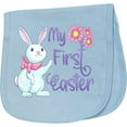 thumbnail image 2 of Inktastic My 1st Easter Cute White Bunny with Spring Flowers Baby Burp Cloth, 2 of 3