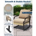 thumbnail image 4 of AECOJOY 5 Seater All-Weather Rattan Patio Furniture Set, Outdoor Conversation Set with Rocking Chairs, Coffee Table and Waterproof Cushions (Beige), 4 of 9