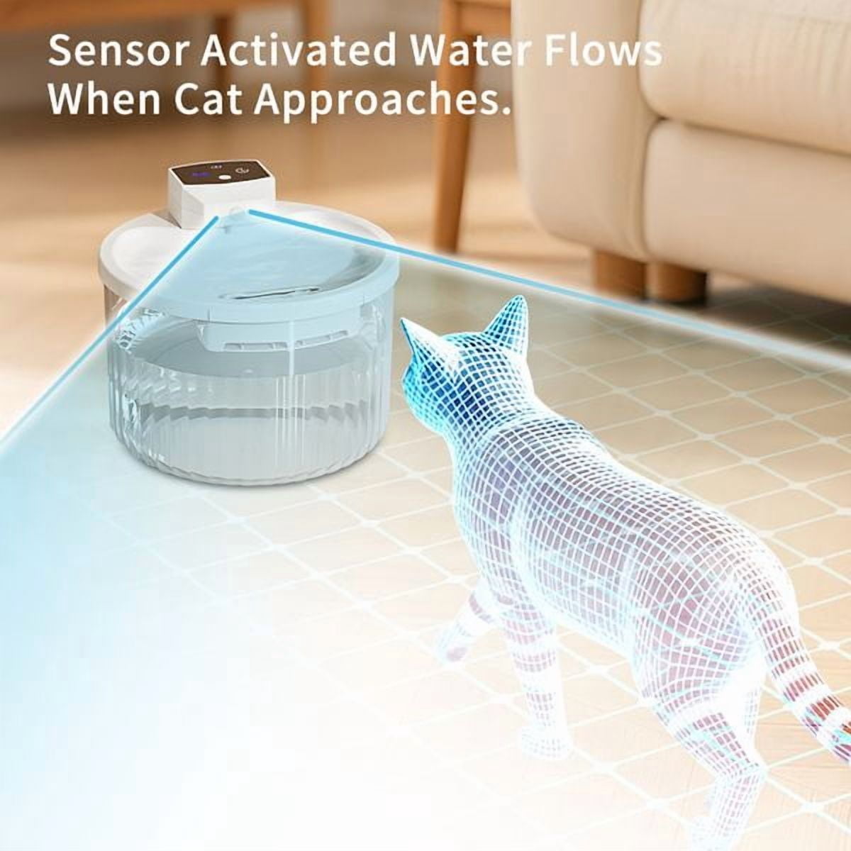 Pet Water Fountain, Large Capacity Automatic Cat Water Dispenser with No Daily Refills Needed, Ultra-Quiet Pump Sleep-Friendly
