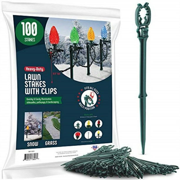 christmas light yard stakes [set of 100] outdoor light stakes 8.5