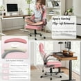 thumbnail image 5 of Big and Tall Fabric Office Chair 500LBS with Adjustable Lumbar Support, Extra Wide Seat for Heavy Duty Executive Desk Chair,Pinkwhite, 5 of 9