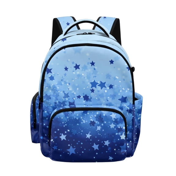 SEANATIVE Kids' School Backpack 17 Inch Large Capacity School Bag Book Bag Adjustable Shoulder Straps Casual Daypack for Elementary Middle School Boys Girls, Star Blue Gradient