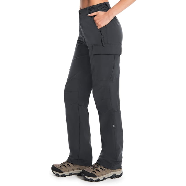 Moosehill - Pantalones cargo de senderismo para mujer, ligeros, de sec rápido, para exteriores, informales, para verano, con 5 bolsillos