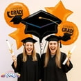 thumbnail image 4 of PMU Graduation "Congrats Grad" Orange Foil Balloon Bouquet Pkg/5, 4 of 6