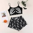 thumbnail image 2 of CONFREE Womens Halloween Pajamas Sleeveless Funny Skeleton Sleepwear Tank Tops Shorts Hallowmas Pjs Set Lovely Nightwear, 2 of 5