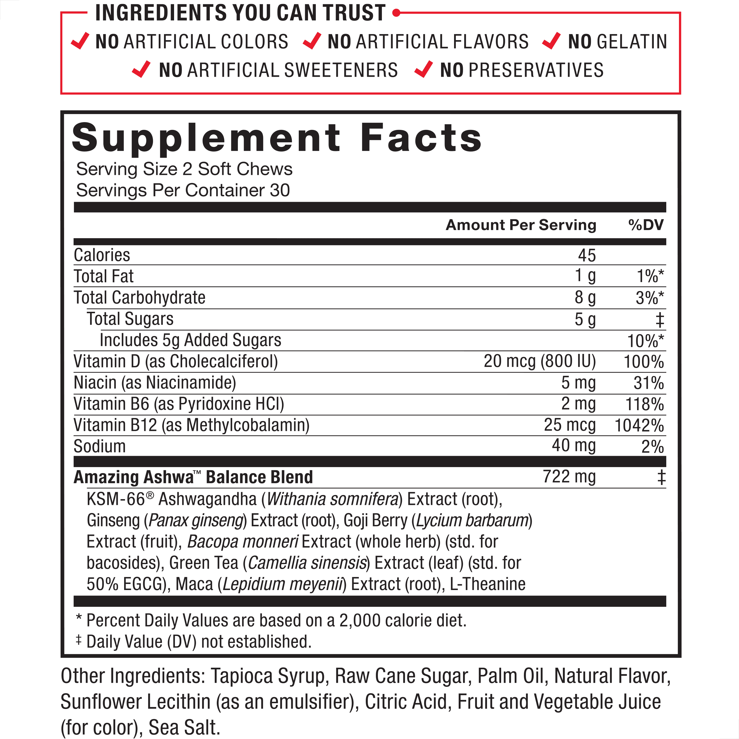(2 pack) Force Factor Amazing Ashwa with KSM-66 Ashwagandha & L-Theanine for Stress Relief, Relaxation & Cortisol Balance, Triple Berry, 60 Soft Chews