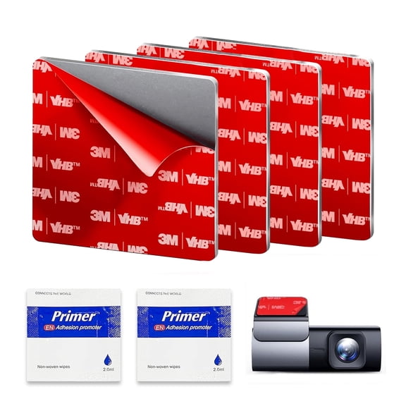4 PCS 3M VHB Square Heat Resistant Double-Sided Sticker Replacement, 2.8 x 2.8 in Waterproof Strong Sticky Pads ，Removeable Mounting Tape for Car, Home Decor & Outdoor Use