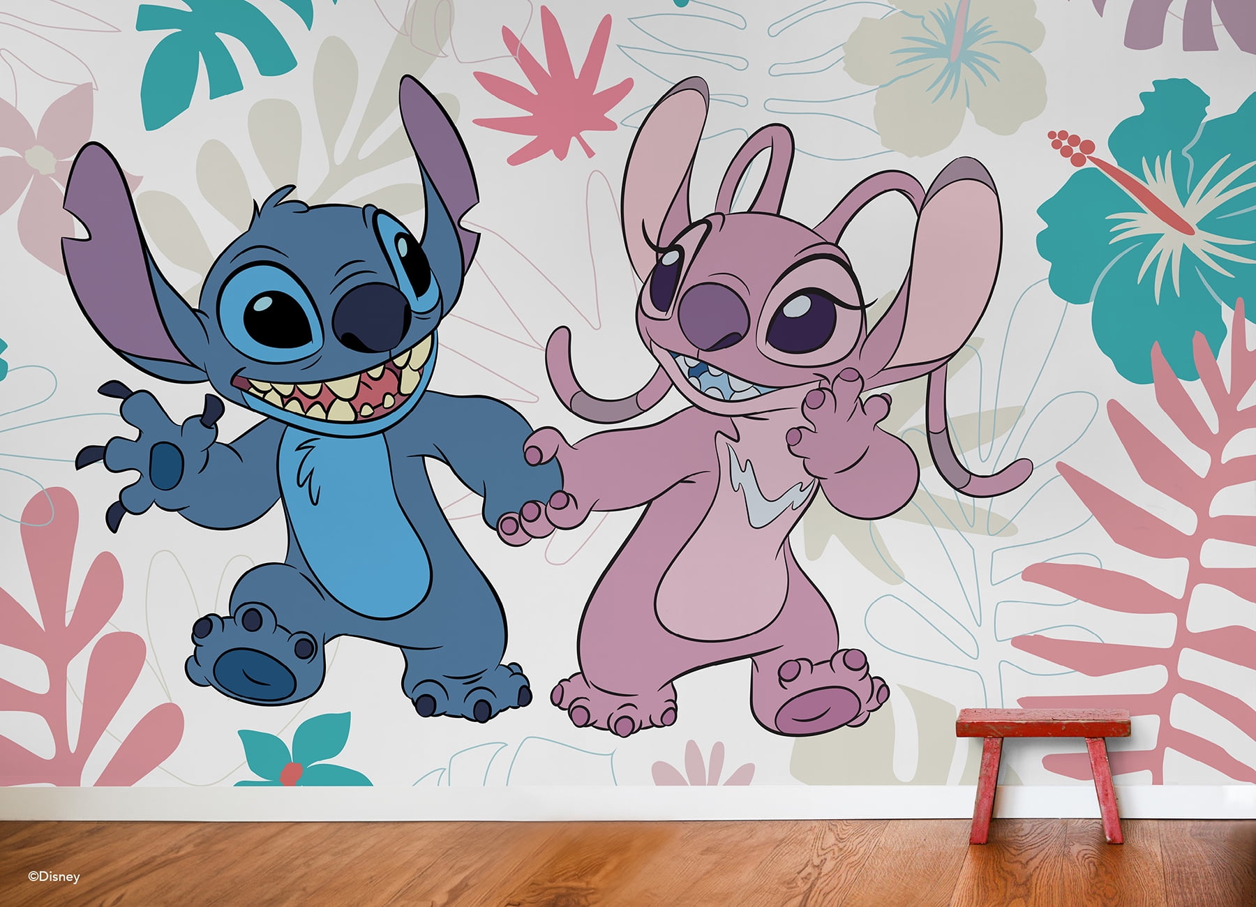 Disney Stitch and Angel Peel and Stick Mural