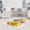 thumbnail image 2 of Ladole Rugs Colorful Elephant Cartoon Yellow In Out door Play Rug Mat Carpet for Kids Children Baby Little Girl Boy Bed room Small Large Long Non Slip Size 3x5. 4x6, 5 x 8, 7 x 10, 9 by 12 11 feet ft, 2 of 4