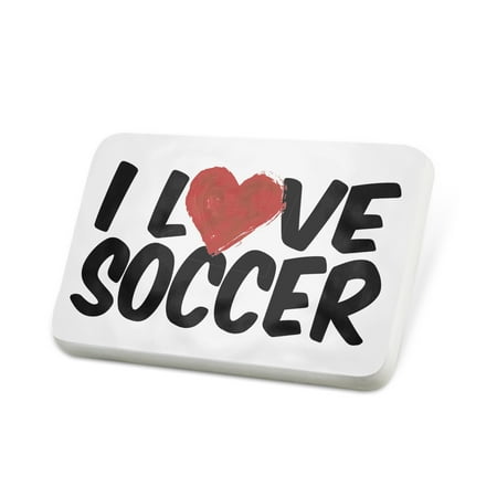 Porcelein Pin I Love Soccer Lapel Badge – NEONBLOND
