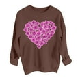 thumbnail image 5 of ibuvkizy Valentine's Day!Womens Sweatshirt Round Neck Lover's Love Print Sweatshirt Long Sleeved Pullover Top/shirt Coffee,L, 5 of 6