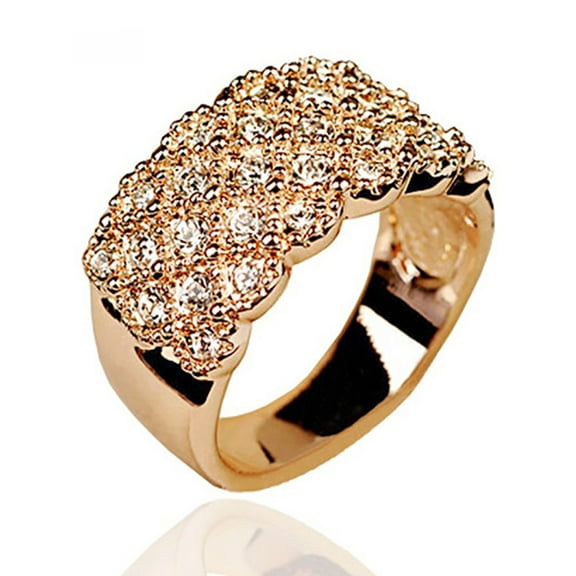 Women Stainless Steel Engagement Gold Ring