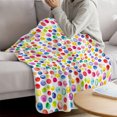 thumbnail image 3 of Colorful Polka Dot Throw Blanket for Couch, Soft Lightweight Flannel Fleece Blanket, Watercolor Rainbow Polka Dots Microfiber Plush All Season Decorative Blankets Gifts for Sofa Bed 60"x80", 3 of 9