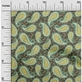 thumbnail image 2 of oneOone Viscose Chiffon Dark Olive Green Fabric Asian Traditional Floral Craft Projects Decor Fabric Printed By The Yard 42 Inch Wide, 2 of 4