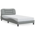 thumbnail image 1 of vidaXL Bed Frame with Headboard Light Grey 100x203 cm Fabric, 1 of 5