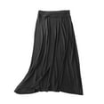 thumbnail image 4 of MIXUE Skirts For Women Summer Solid Color Elastic Waist A Line Maxi Skirt Holiday Wear,Black,L, 4 of 4