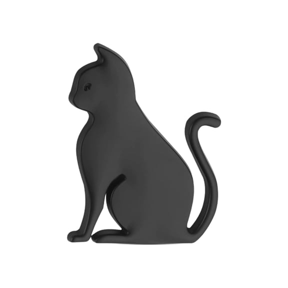 Ysmzzmsy Ysmzzmsy 1PCS Decorative Cat Silhouette Metal Car Sticker, Zinc Alloy, Matte Black, 2.3 x 1.8 inches, Magnetic
