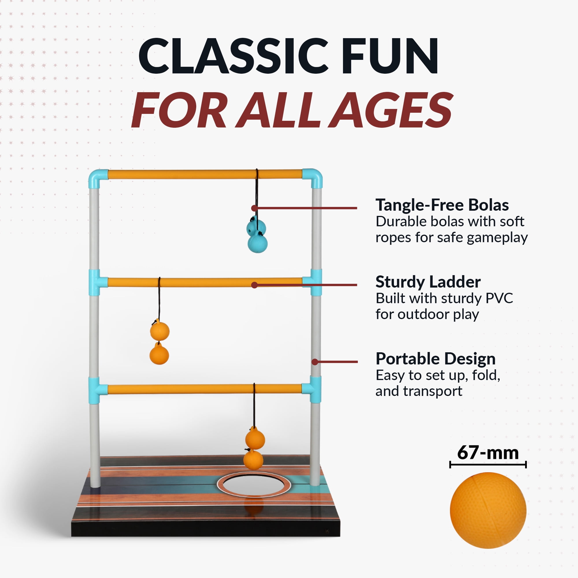 Hathaway Triple Play 3 in 1 Toss Game - Bean Bag, Washer, Ladder Toss