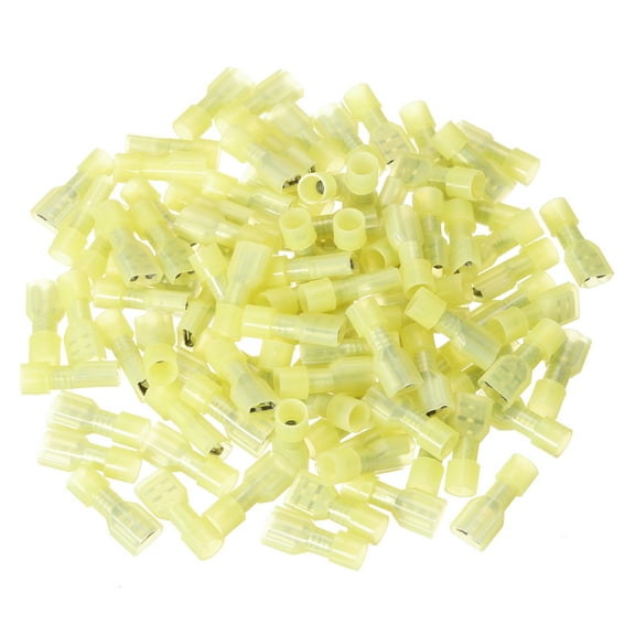 Uxcell 160PCS Female Spade Connector 12-10 AWG Nylon Quick Disconnect Yellow