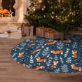 thumbnail image 5 of Xecao Playful Foxes Forest Blues Pattern Christmas Tree Skirt Holiday Part Decorations for Christmas Tree, Farmhouse Christmas Decor Xmas Holiday Home Party Decorations-36", 5 of 6