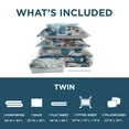 thumbnail image 6 of Regency Heights Twin Size Comforter Sets, Blue Bed in a Bag Twin, Botanical Bedding Comforter Set with Bed Sheets and Side Pockets, 6 Pieces, 6 of 6