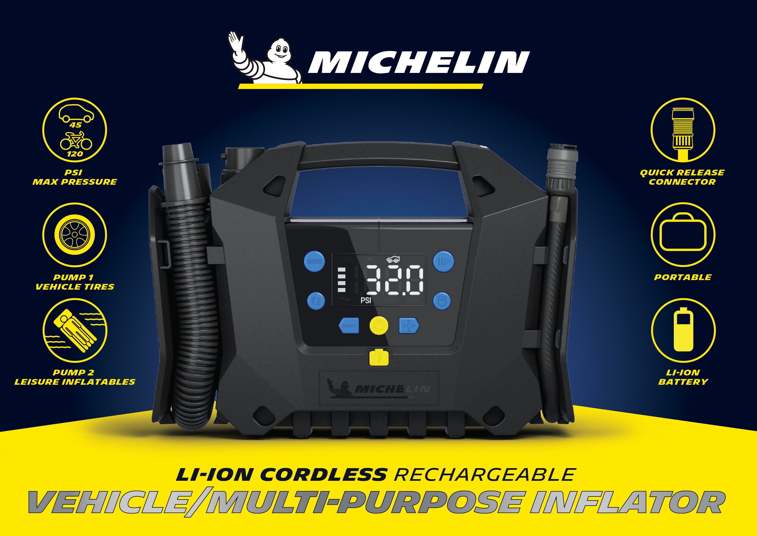 Michelin Rechargeable Cordless Multi Purpose Tire Inflator