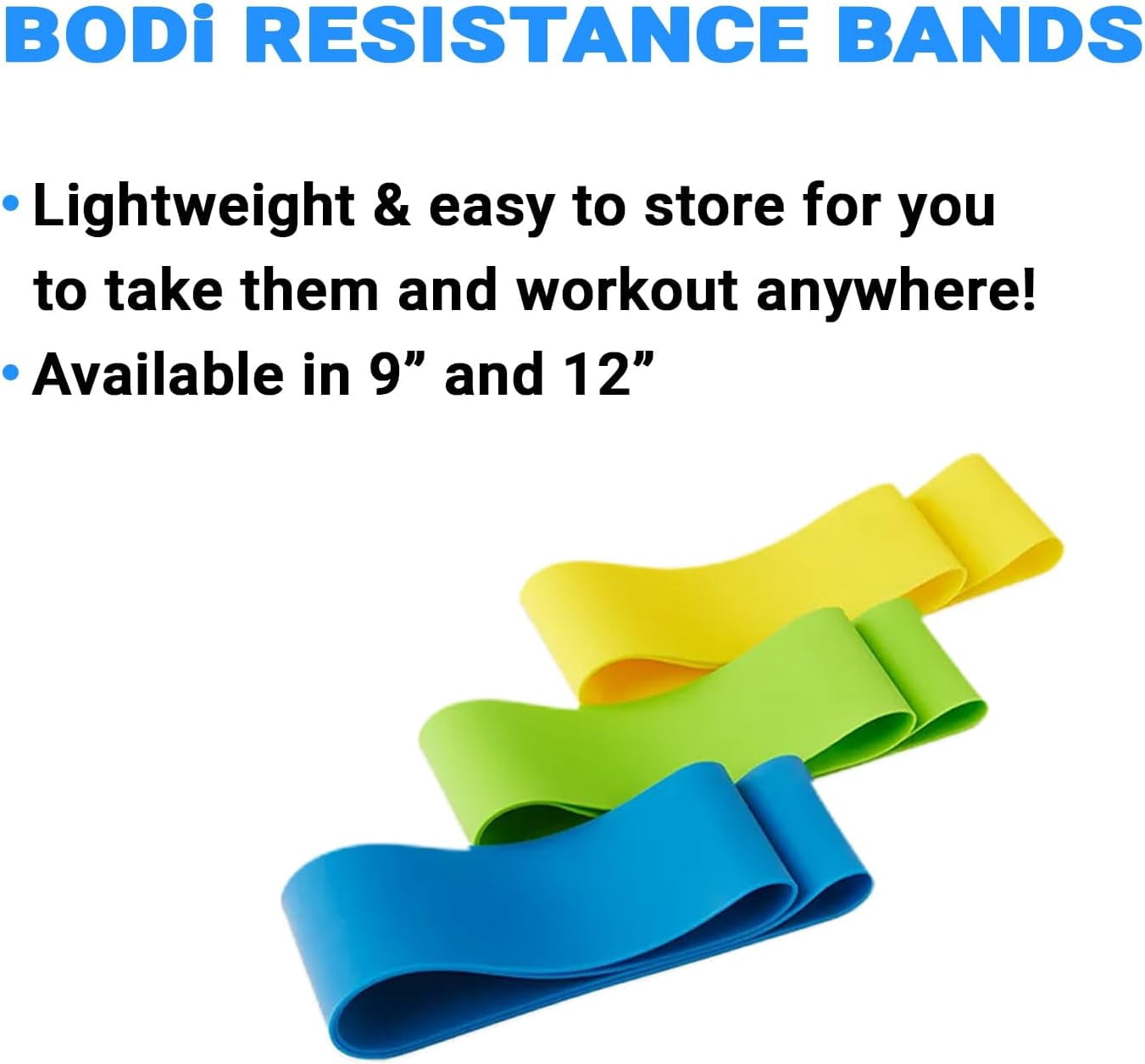 JJEAN-Beachbody Resistance Bands for Booty and Thigh Workouts, Unisex Strength Workout Exercise Loops for Women & Men, Light, Medium & Heavy Resistance Levels, 12 Inch, 3 Pack
