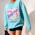 thumbnail image 2 of CANKER Women Love Sugary Letters Texture Print Sweatshirt Harajuku Candy Color Long Sleeve O-Neck Oversized Loose Pullover Tops, 2 of 19