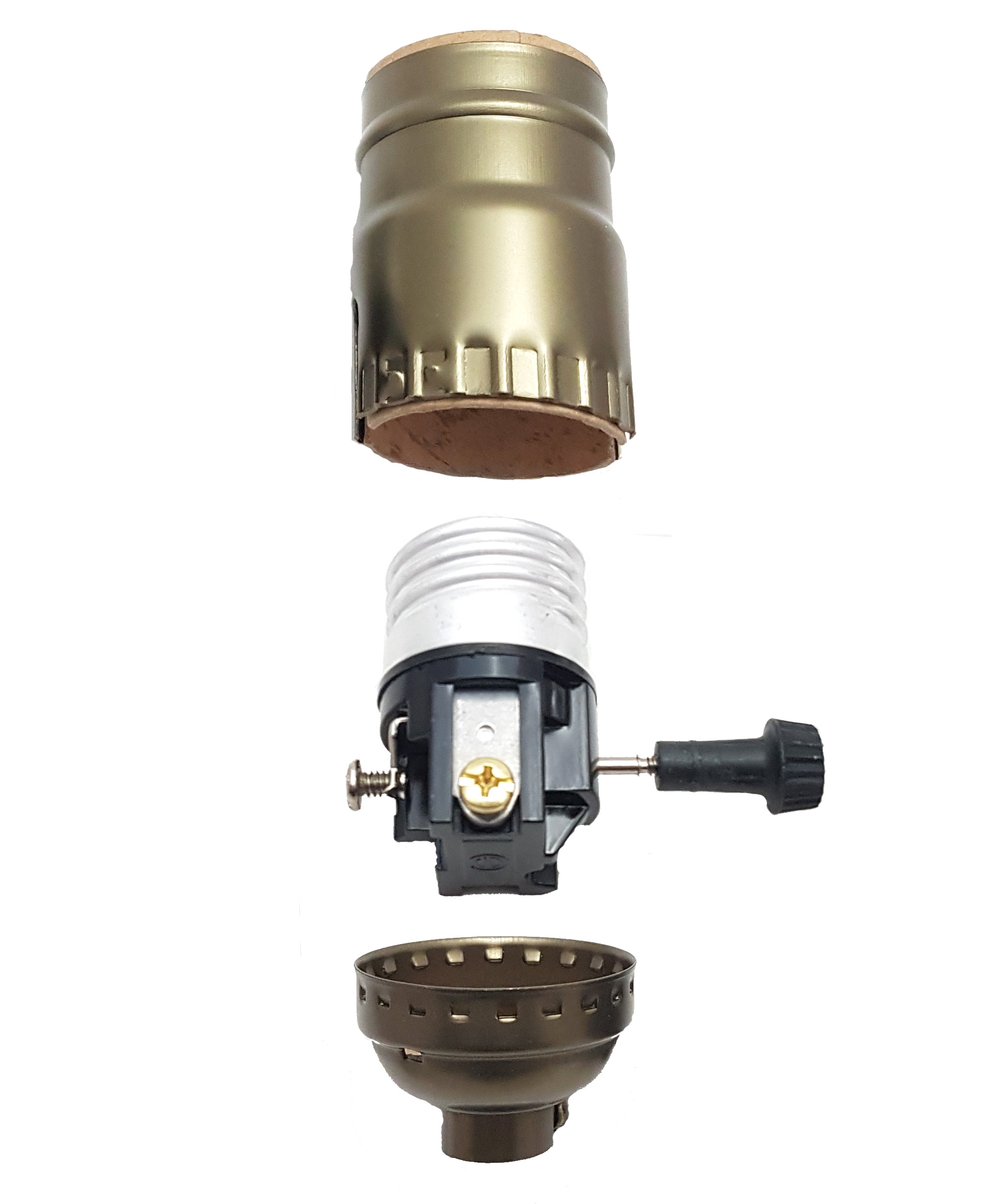 B&P Lamp® Antique Brass Finish Table Lamp Wiring Kit with a 7 Inch Harp and 3-Way Socket - image 3 of 5