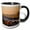 Black/White, variant on 3drose, Usa, Washington, Seattle. Mt. Rainier, Lake Union - Us48 Rdu0278 - Richard Duval, 11oz Two-tone Black Mug