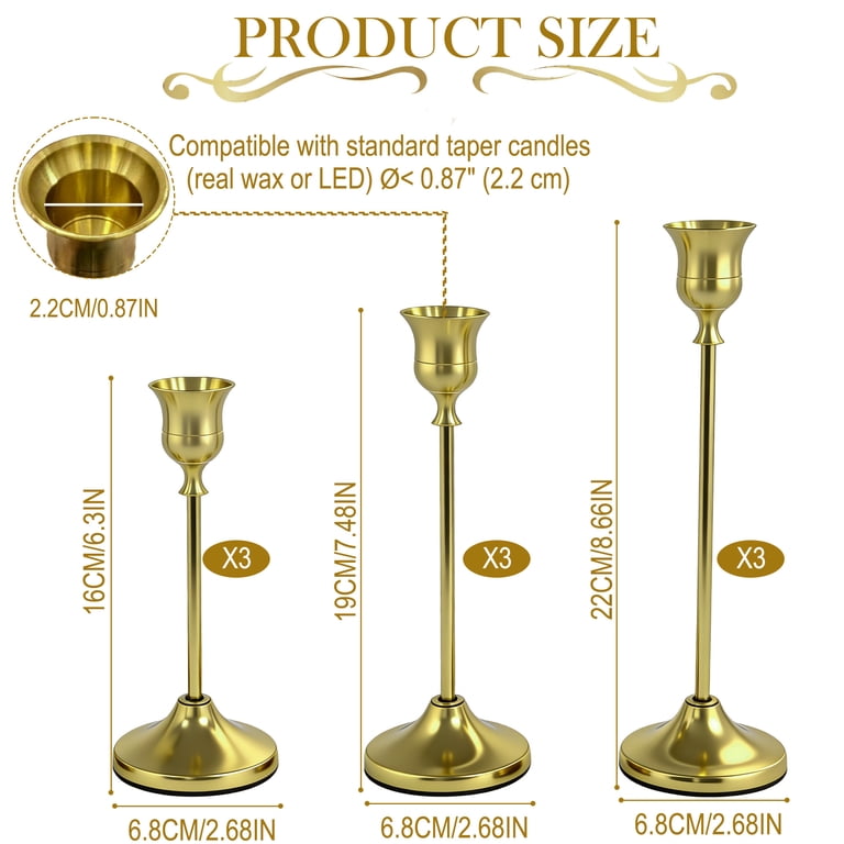 Hidawn Gold Metal Candlestick Holders, Set of 9 photo 3
