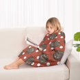 thumbnail image 4 of Red Hedgehog Pattern Blanket Hoodies for Kids 6-13YR Oversize Wearable Blanket Hoodies for Boys Girls Teens, 4 of 7